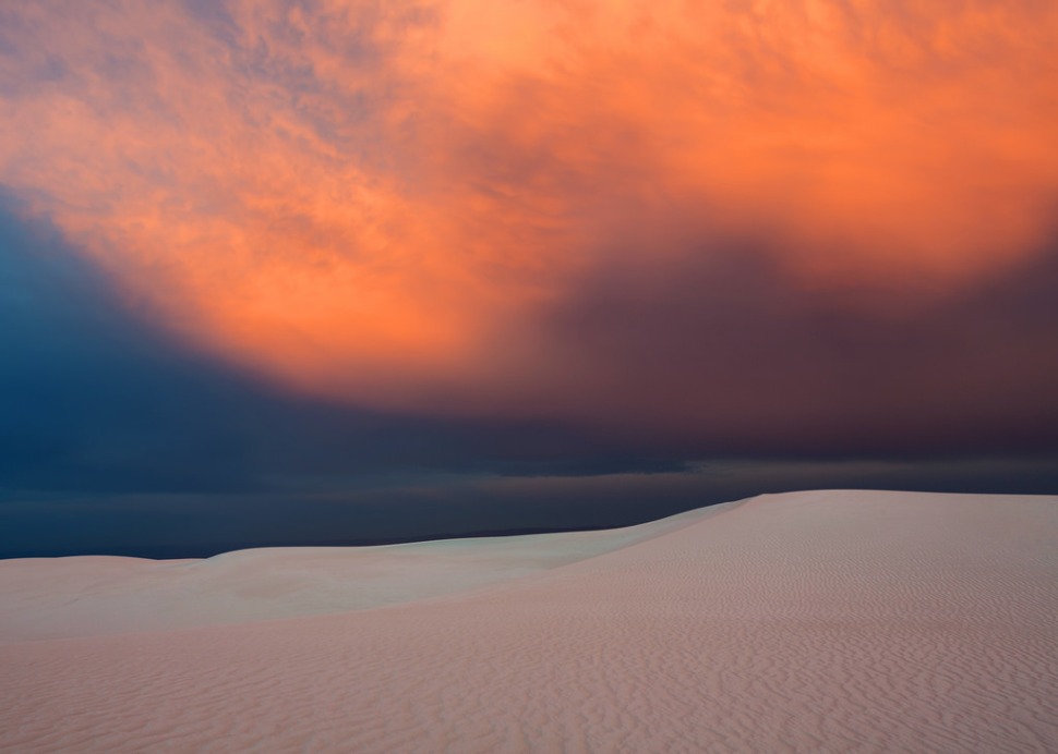 Sunset Clouds Over White Sands