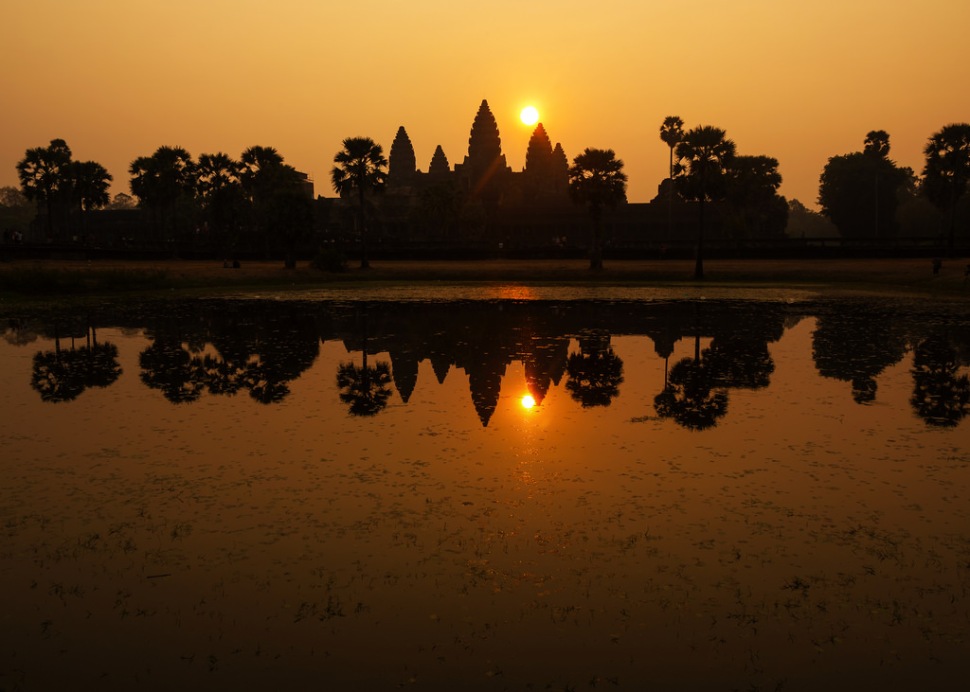 Angkor Wat Sunrise from the South Reflecting Pool