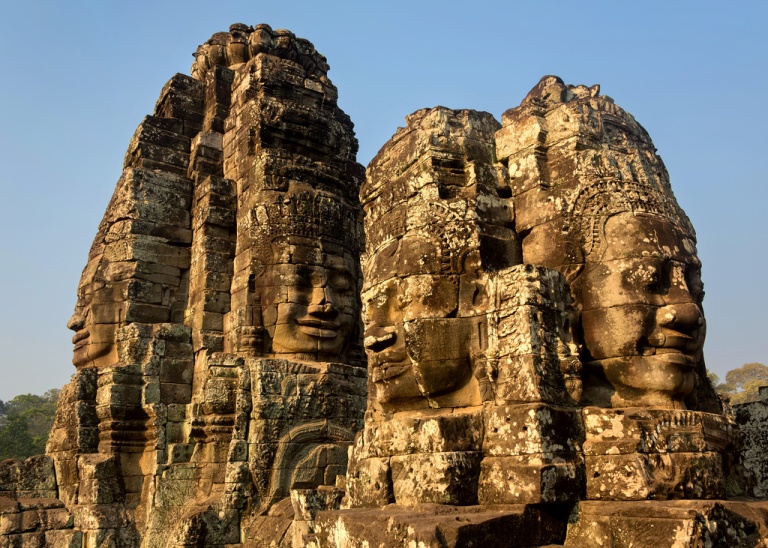 Early Light on Four Bayon Faces