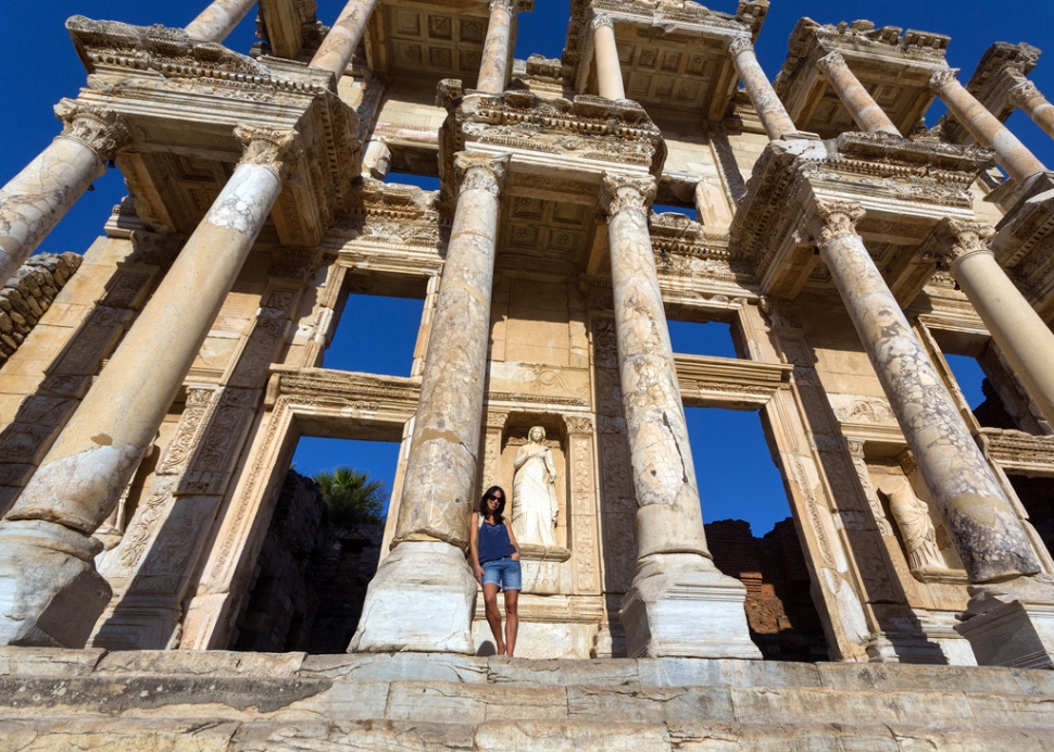 Marie in Front of the Library of Celsus